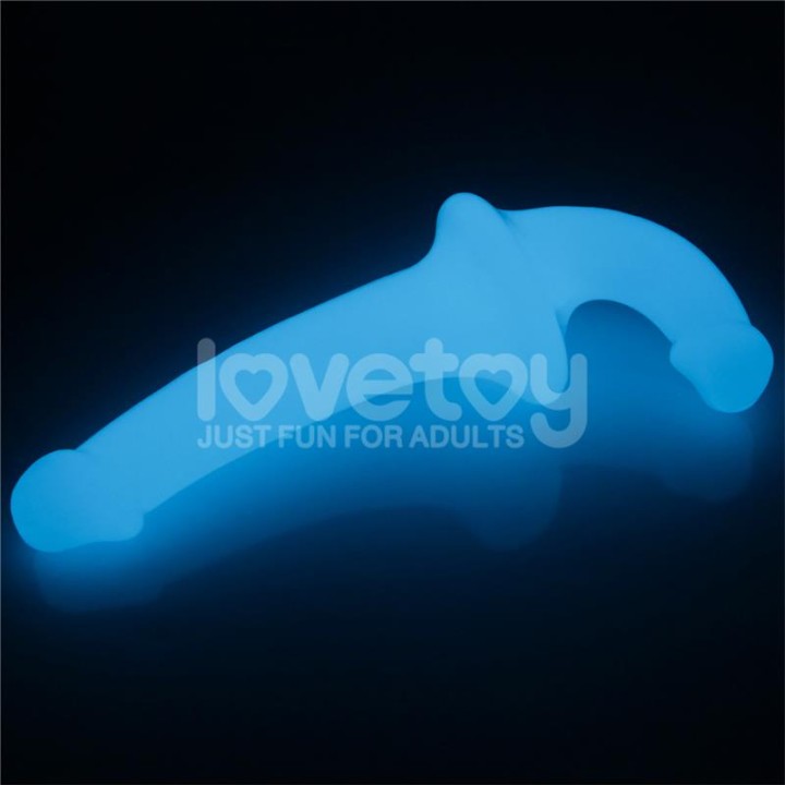 Dildo Duplo Lumino Play Luz Azul 10.5