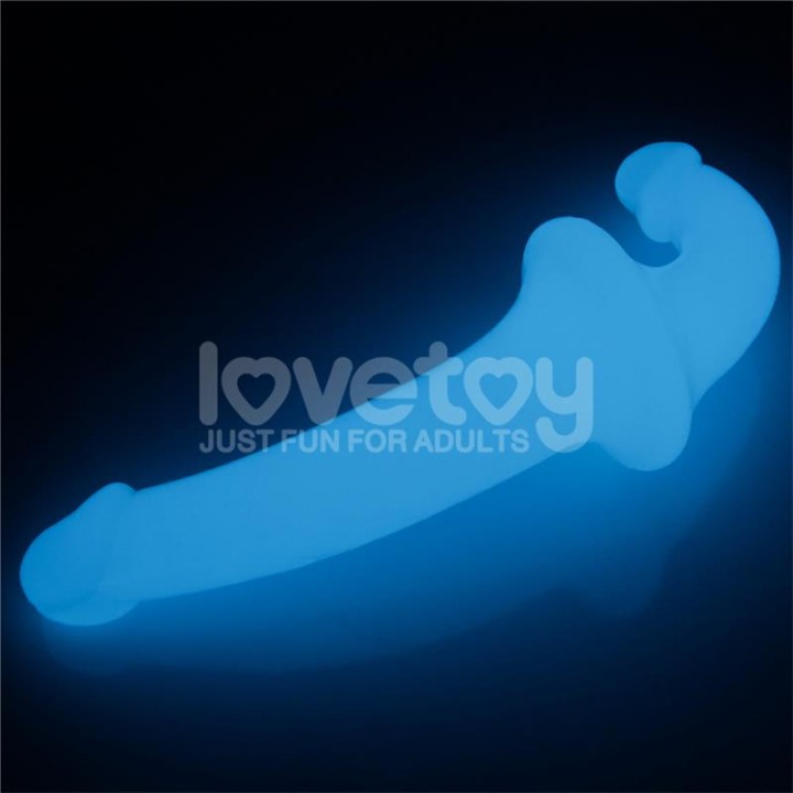 Dildo Duplo Lumino Play Luz Azul 10.5