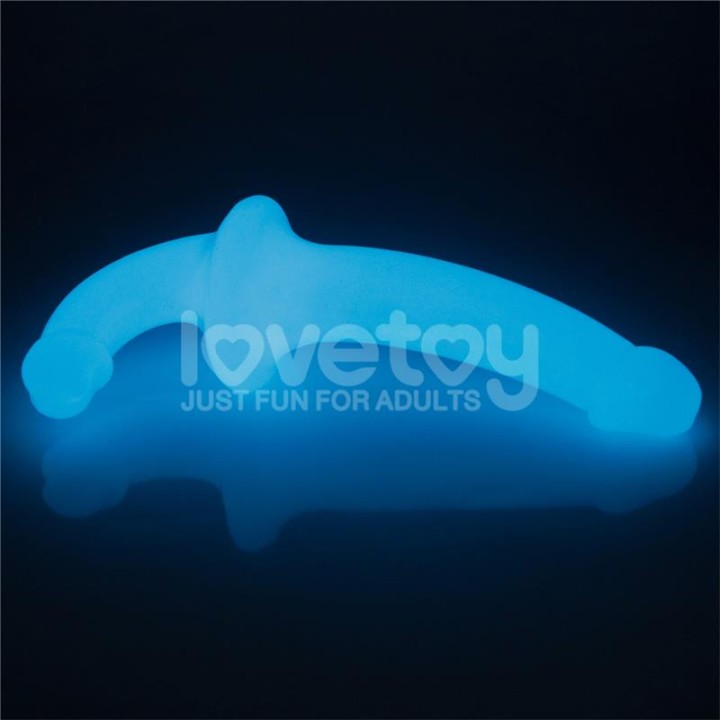 Dildo Duplo Lumino Play Luz Azul 10.5