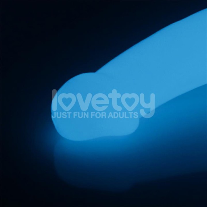 Dildo Duplo Lumino Play Luz Azul 10.5