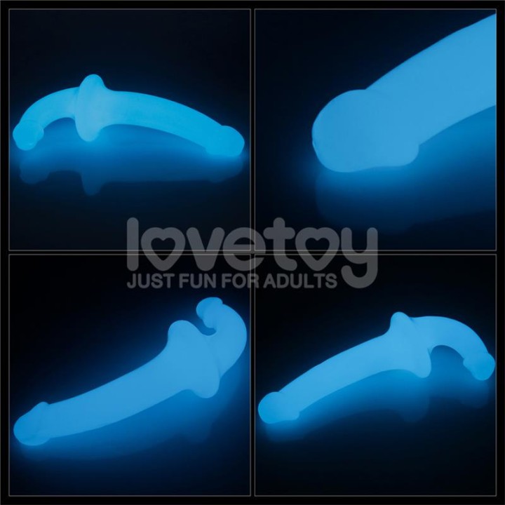 Dildo Duplo Lumino Play Luz Azul 10.5