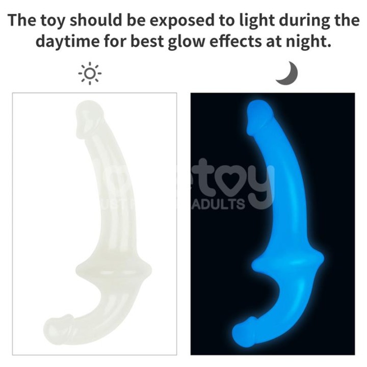 Dildo Duplo Lumino Play Luz Azul 10.5