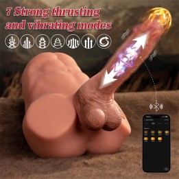 Torso Masculino Jonah com Dildo Desmontável, Movimento de Impulso e APP 3,48 kg