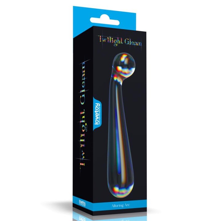 Dildo de Cristal Twilight Gleam Alluring Arc que Brilha no Escuro