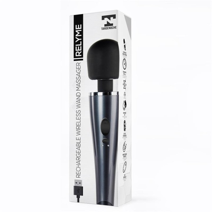 Vibrador de Mão Relyme USB Silicone Preto