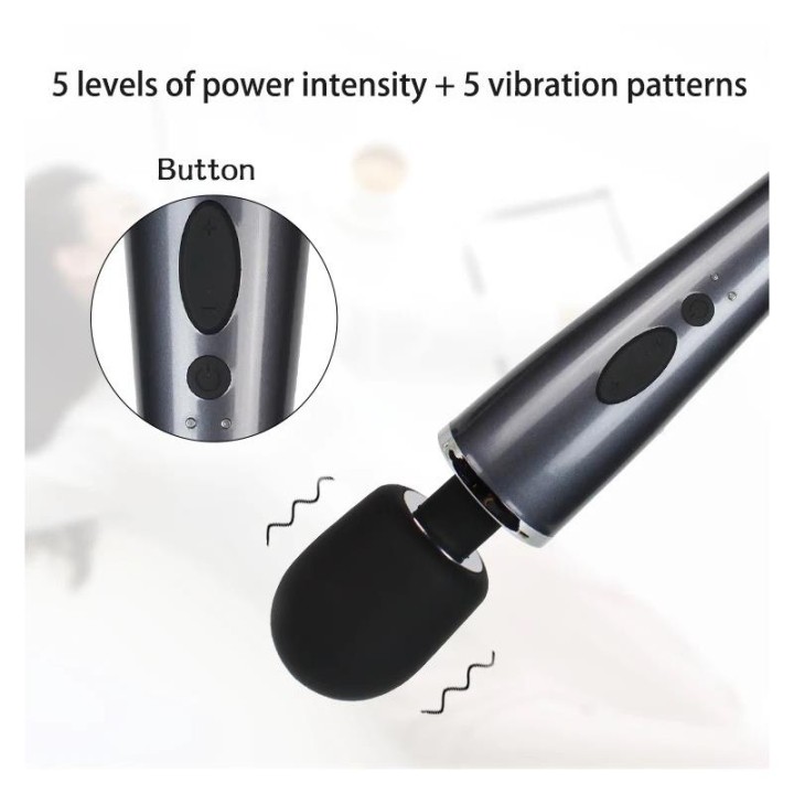 Vibrador de Mão Relyme USB Silicone Preto