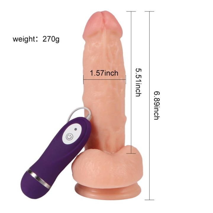 Vibrador Realista com Controlo Remoto Kassadin 17.5 cm