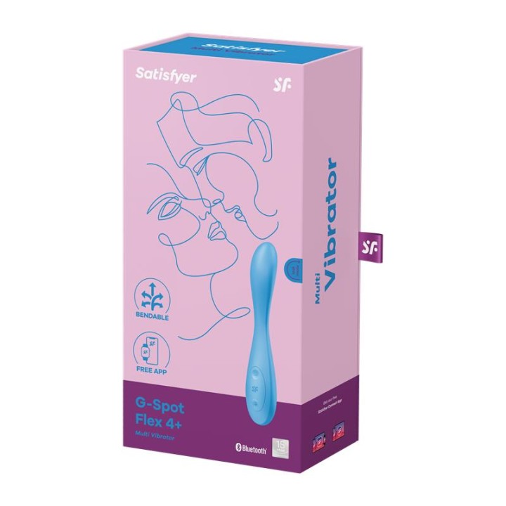 Vibrador G-Spot Flex 4 com APP Satisfyer Connect Azul