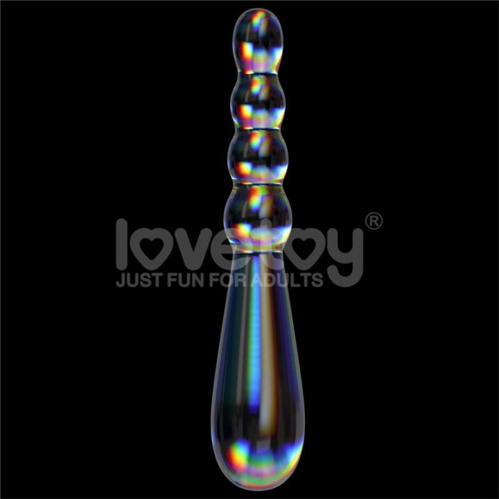 Dildo de Cristal Twilight Gleam Rising Ripples que Brilha no Escuro