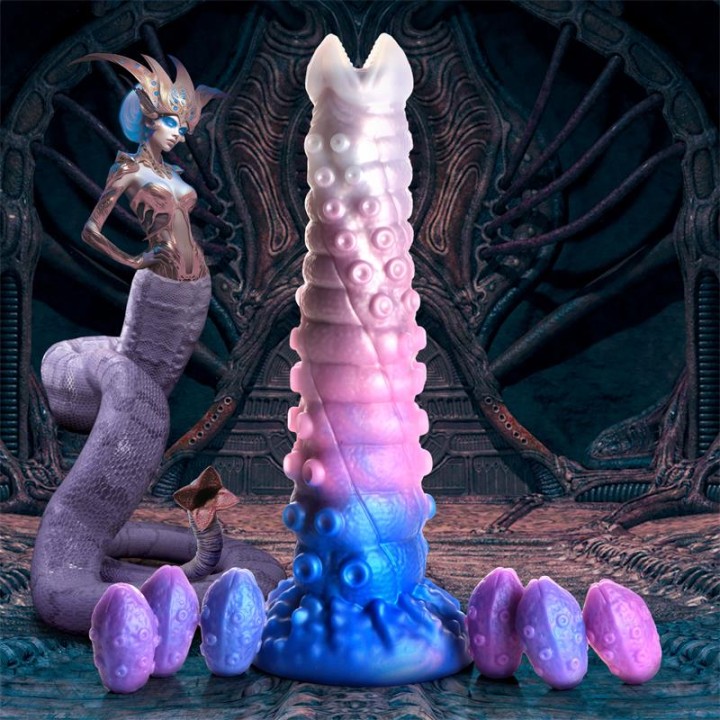 Tenta-Queen Dildo Ovipositor com 6 Ovos