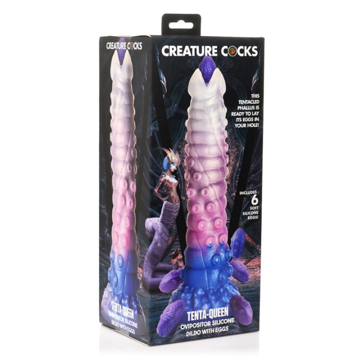 Tenta-Queen Dildo Ovipositor com 6 Ovos