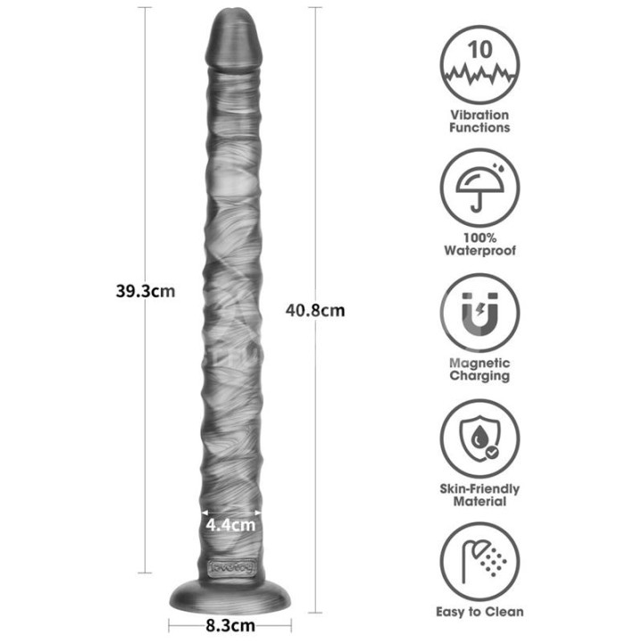 Vibrax Slider Dildo Anal com Vibração King Size 16"