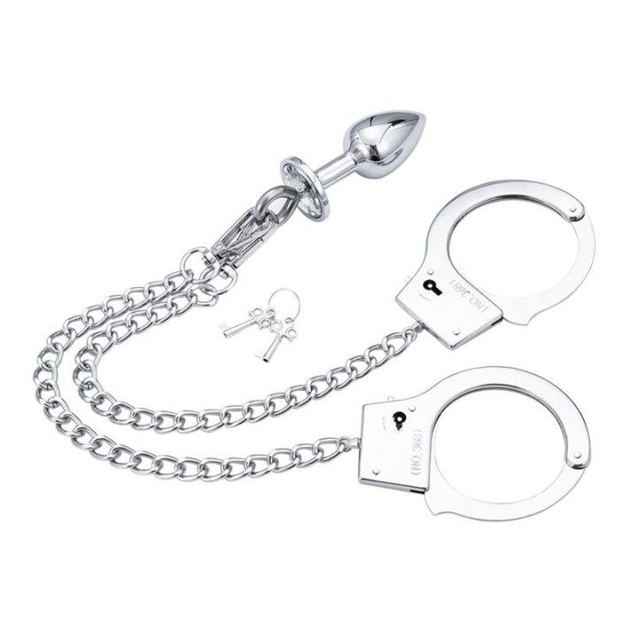 Algemas de Metal com Corrente e Plug Anal