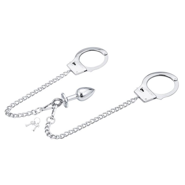 Algemas de Metal com Corrente e Plug Anal