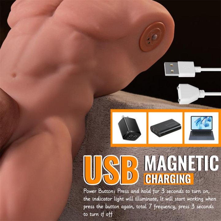 Torso Ely com Dildo Desmontável, Thrusting e APP 4.1 kg