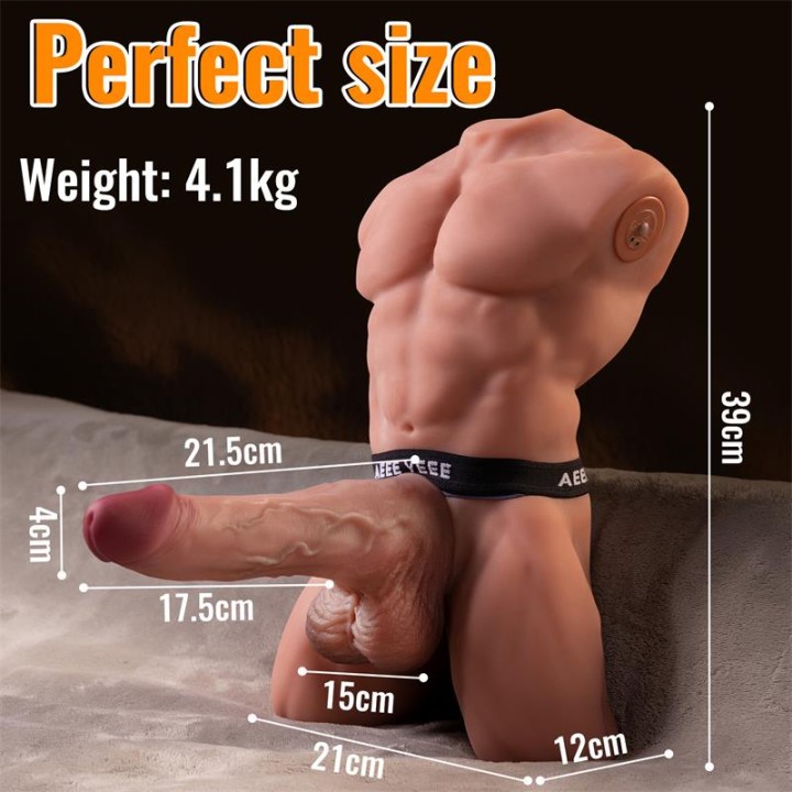 Torso Ely com Dildo Desmontável, Thrusting e APP 4.1 kg