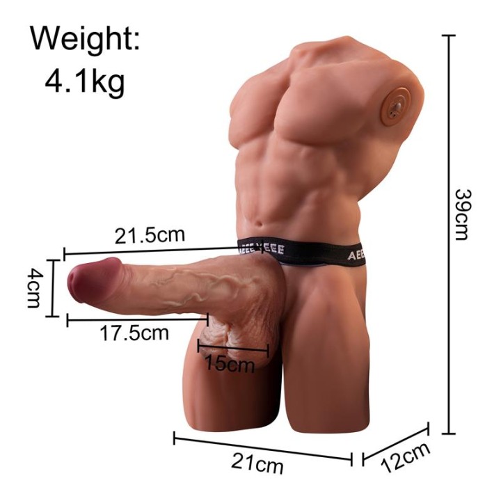 Torso Ely com Dildo Desmontável, Thrusting e APP 4.1 kg