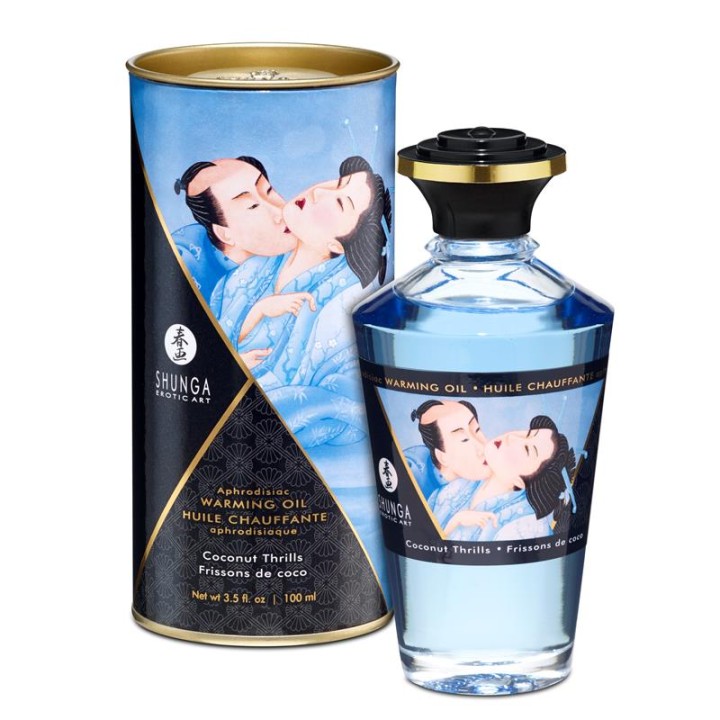 Shunga Óleo de Massagem Efeito Calor Aroma a Coco