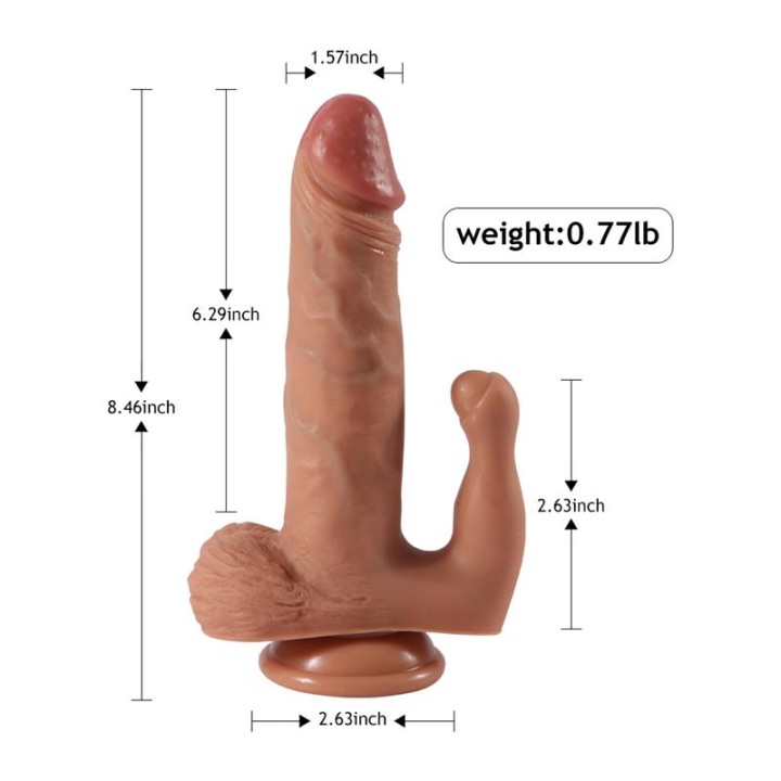 Brody Dildo com 20 Modos de Vibração e Estimulador de Clítoris