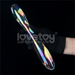 Dildo de Cristal que Brilha no Escuro Twilight Gleam Double Delight