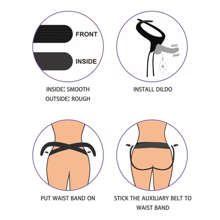 Arnés Ajustável com Dildo 10 Funções 7.5"
