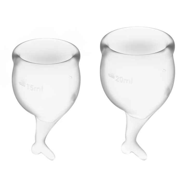 Copas Menstruais Feel Secure Transparent Pack de 2