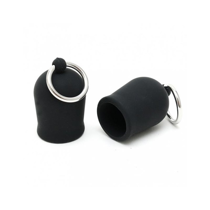 Sucção para Mamilos com Anéis em Silicone Preto