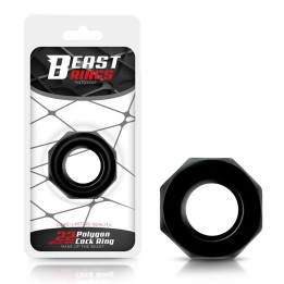 Anel Peniano Poligonal Super Flexível 2.2 cm Preto
