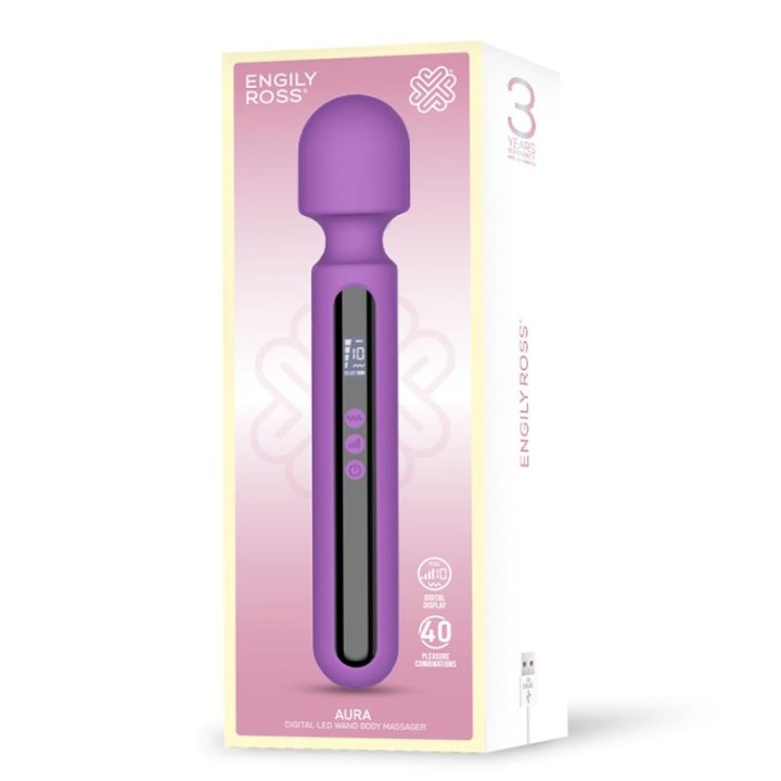 Aura Massageador com Ecrã Digital, Tamanho Grande e Potente 29.5 cm