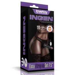 Arnés Ajustável com Dildo 10 Vibrações 7.5"