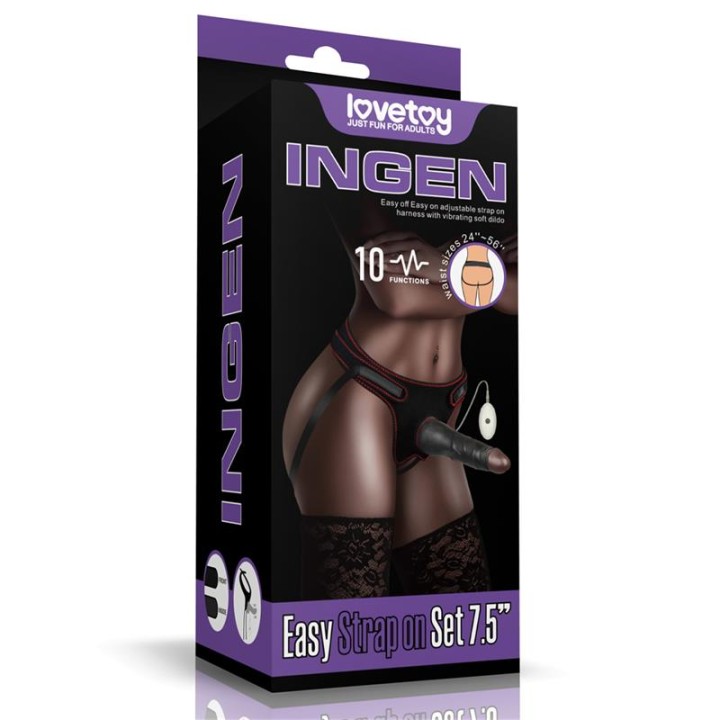 Arnés Ajustável com Dildo 10 Vibrações 7.5"