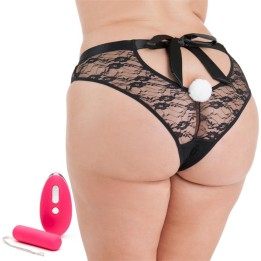 Cueca Vibratória Grande com Controlo Remoto USB Rosa