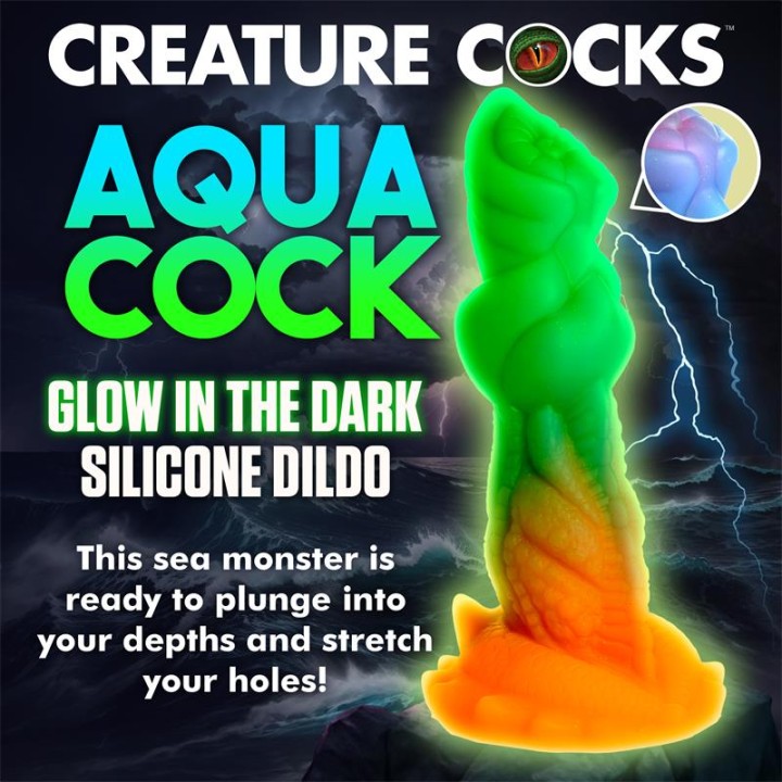 Dildo Aqua-Cock Brilha no Escuro Silicone