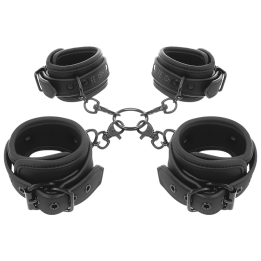 FETISH SUBMISSIVE - SET OF HAND AND ANKLE HANDCUFFS WITH NOPRENE LINING