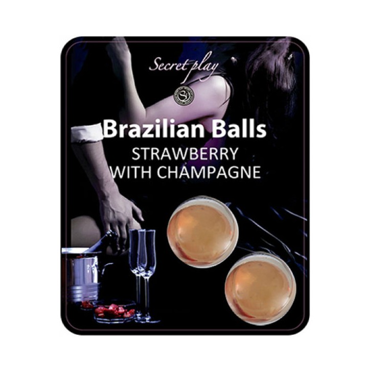 SECRETPLAY - STRAWBERRY AND CHAMPAGNE BRAZILIAN BALLS SET