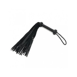 Flogger Trançado em Pele Negra