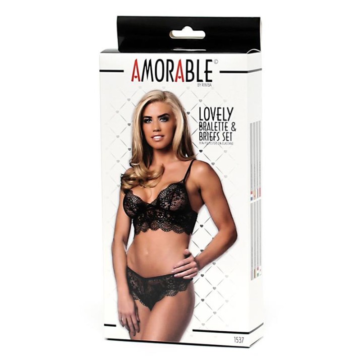 Conjunto de 2 Peças: Sutiã com Cueca Preta