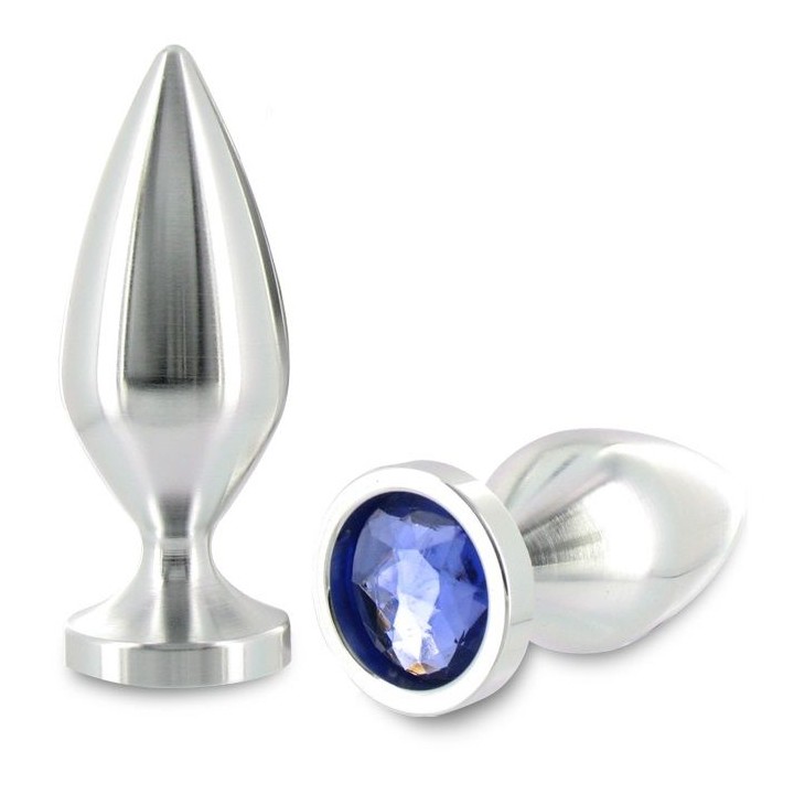 METAL HARD - ANAL PLUG ALIMINUM COLOR CRYSTAL LARGE 10.16CM