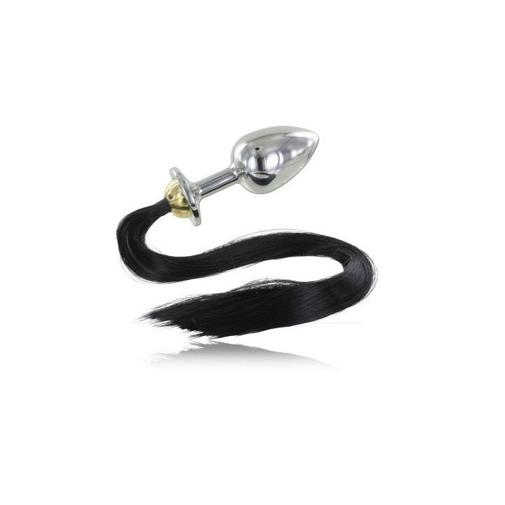METAL HARD - STEEL ANAL PLUG WITH TAIL 8.89CM