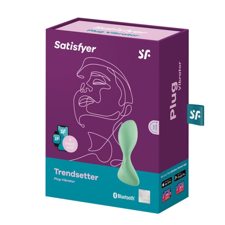 SATISFYER - TRENDSETTER VIBRATING PLUG APP GREEN