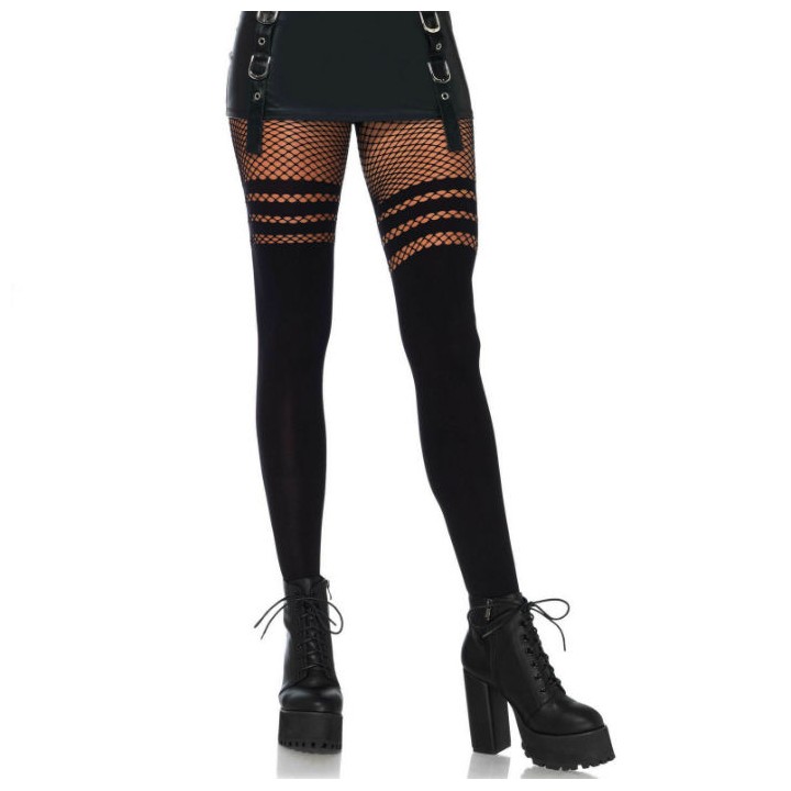 LEG AVENUE - PANTYHOUSE WIT FISNHET STRIPES