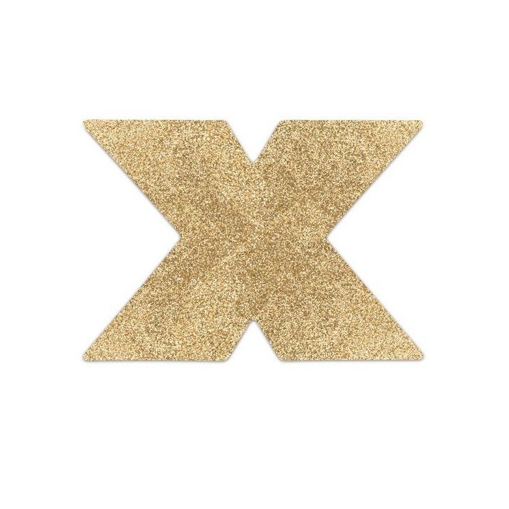 BIJOUX - INDISCRETS FLASH CROSS GOLD NIPPLE COVERS