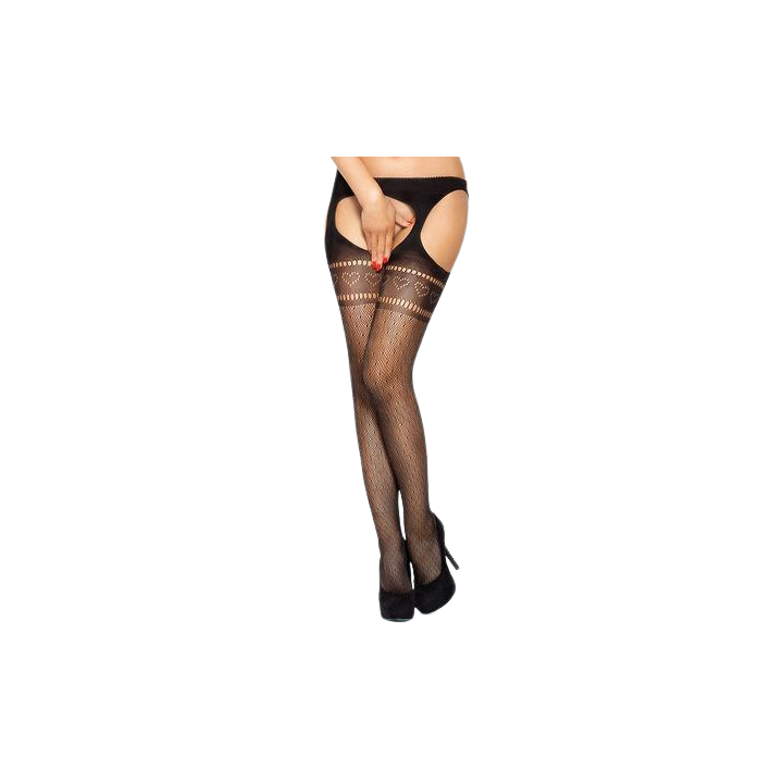 PASSION - TIGHTS WITH GARTER BS002 BLACK
