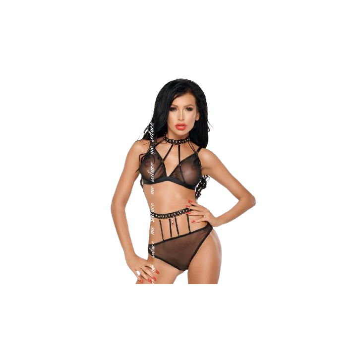 ME-SEDUCE - DOTTY SET TWO PIECES BLACK L/XL